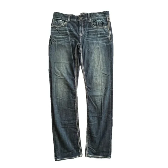 Buckle Black Jeans Mens 34x32 Blue Fit No 9 Straight Leg - Picture 3 of 9